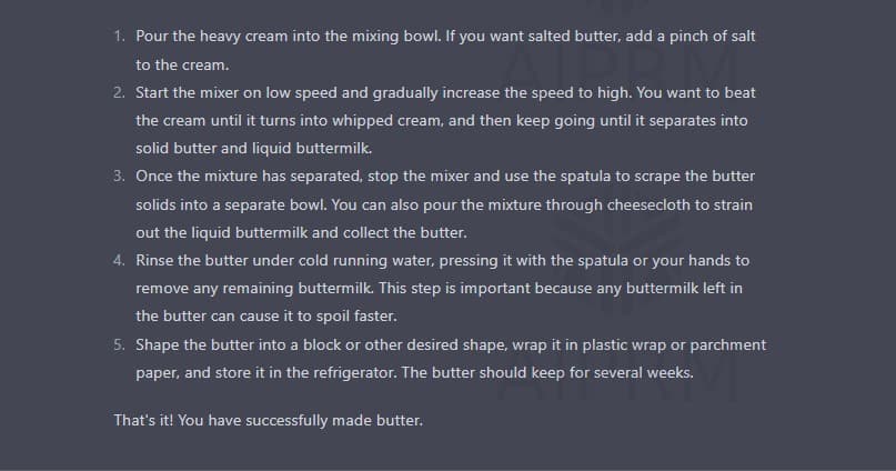 chatgpt make butter instructions