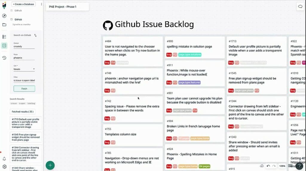 Creately database issue backlog